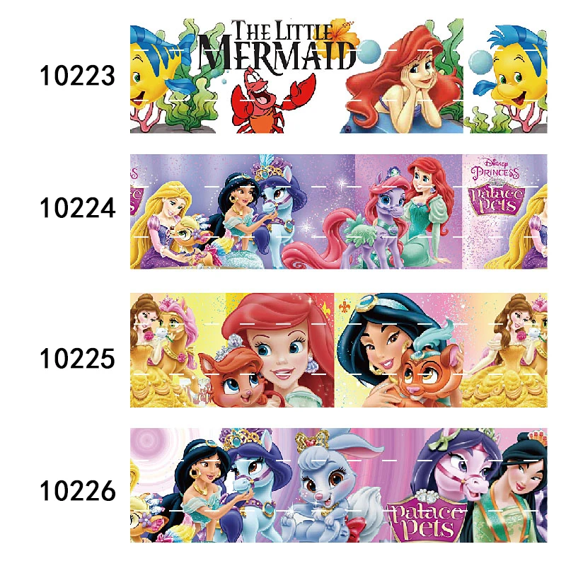 Корсажная лента Принцессы Диснея с принтом Ариэль Рапунцель 50 ярдов для бантов