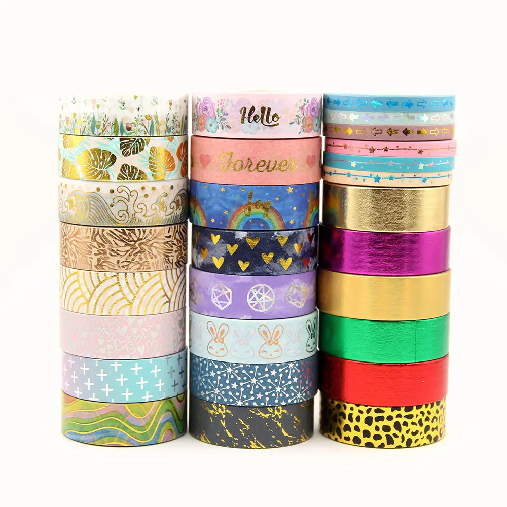 

G157-215 Foil Washi Tape Scrapbooking Masking Adhesive Tapes Paper Japanese Kawaii Stationery Stickers School Supplies