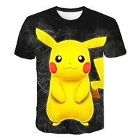 pokemon pikachu t shirt cartoon diy costume boys girls clothing new 3d printing short sleeve kawaii polyester kids tshirts