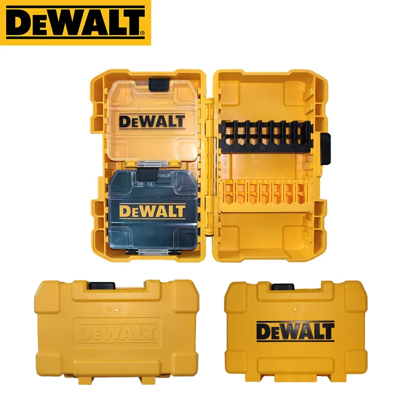 Dewalt-caja de almacenamiento de tamaño mediano y pequeño, estuche resistente de alta dureza para piezas de brocas de destornillador, accesorios con soporte deflector
