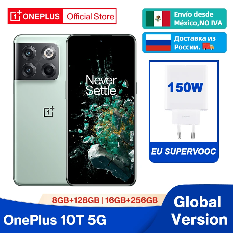 New OnePlus 10T 10 T 5G Global Version Smartphone Snapdragon 8+ Gen 1 150W SUPERVOOC Charge Mobile Phone 50MP Camera Cellphone