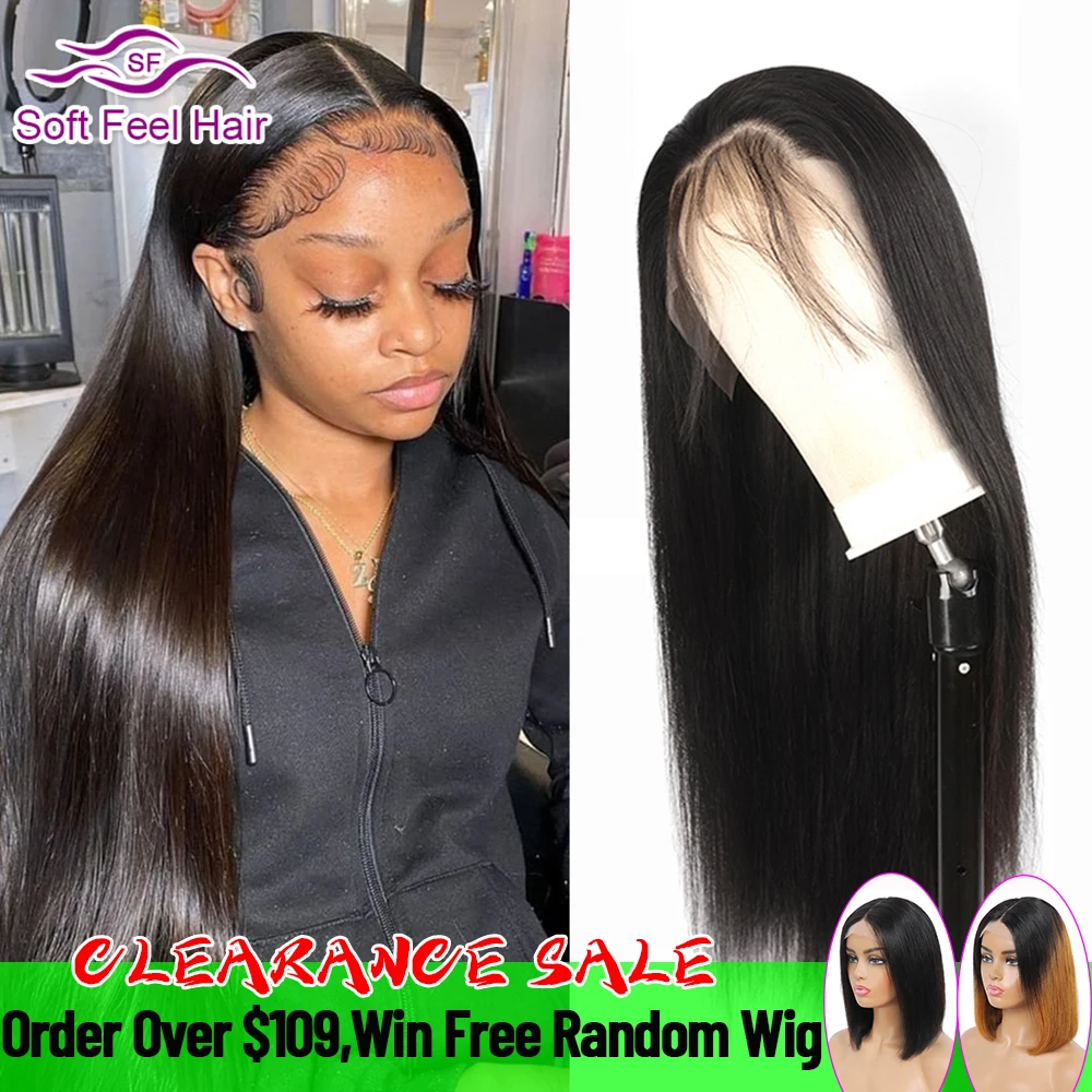

Soft Feel Hair Straight Lace Front Wig 13x6 HD Frontal Human Hair Wigs For Women 13x4 Lace Frontal Wig Pre Pluck 5x5 Closure Wig
