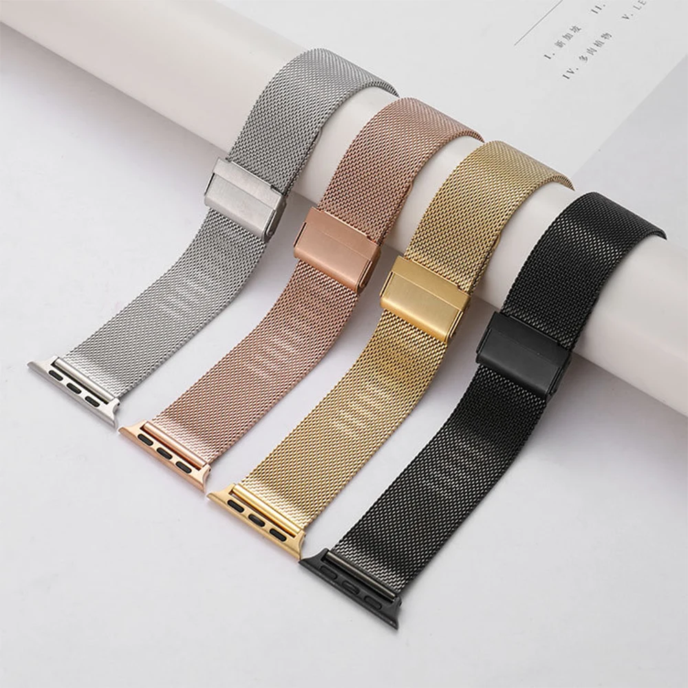 Smartwatch 42mm 44mm Smart Watch Band Belts For IWO W26 IWO W46 IWO W66 T800 Metal Steel Strap For IWO Series Wristband Correa