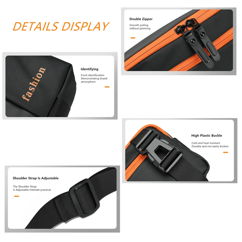 JEEP BULUO Waterproof Casual Chest Bag Male Crossbody Fashion Shoulder Trend Black Messenger Sling Travel Bag Hot Sale