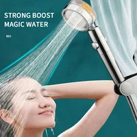 showerhead 360 degrees adjustable bathroom turbo shower head spray 3 modes removable bath sprayer adults curved red