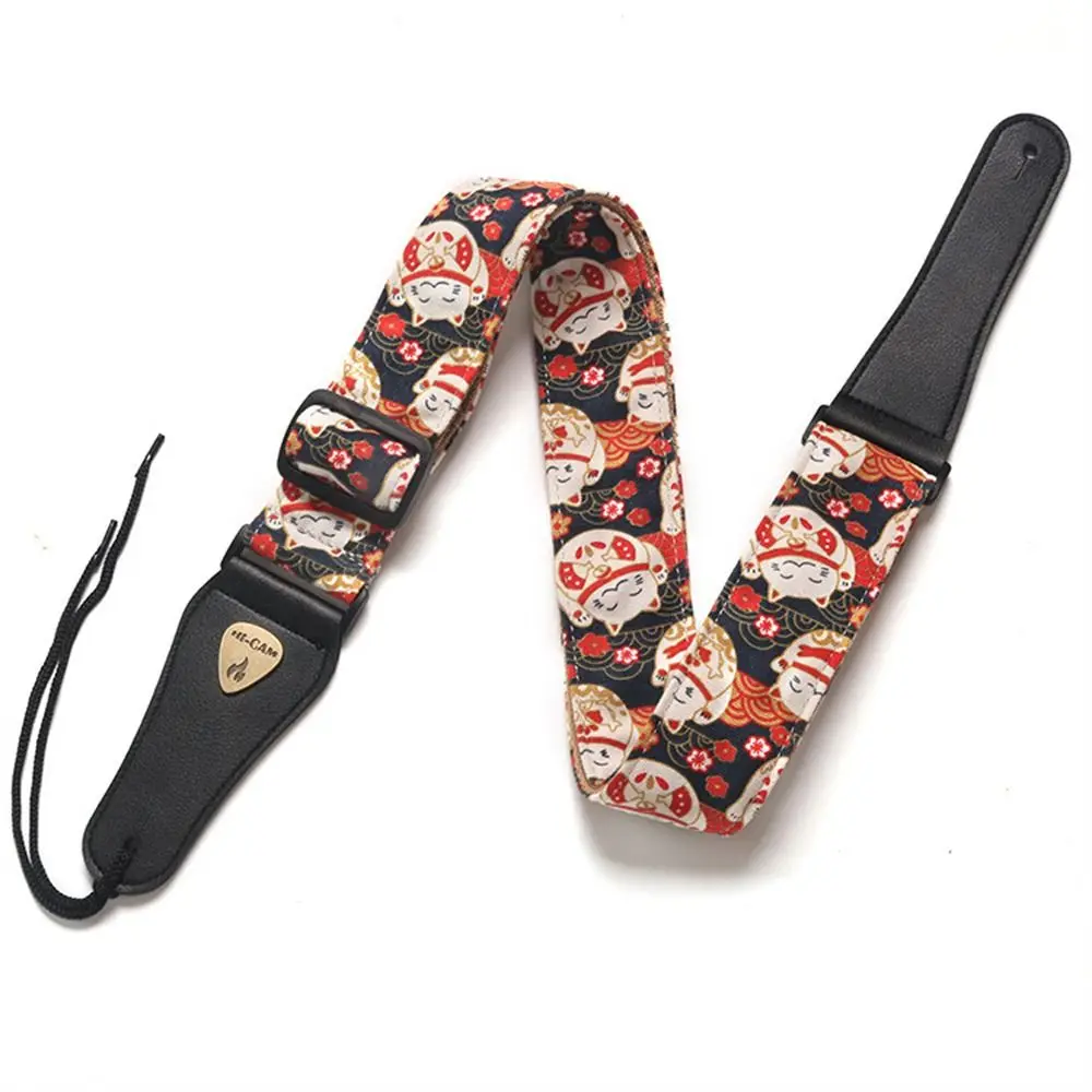 Регулируемый ремень для гитары с красочным принтом очень широкий электрогитары