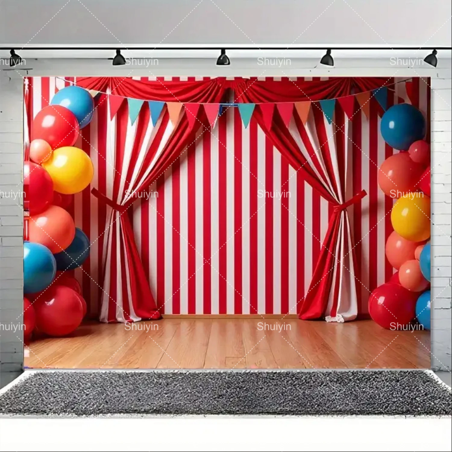 

Цирковая красная виниловая фоновая ткань