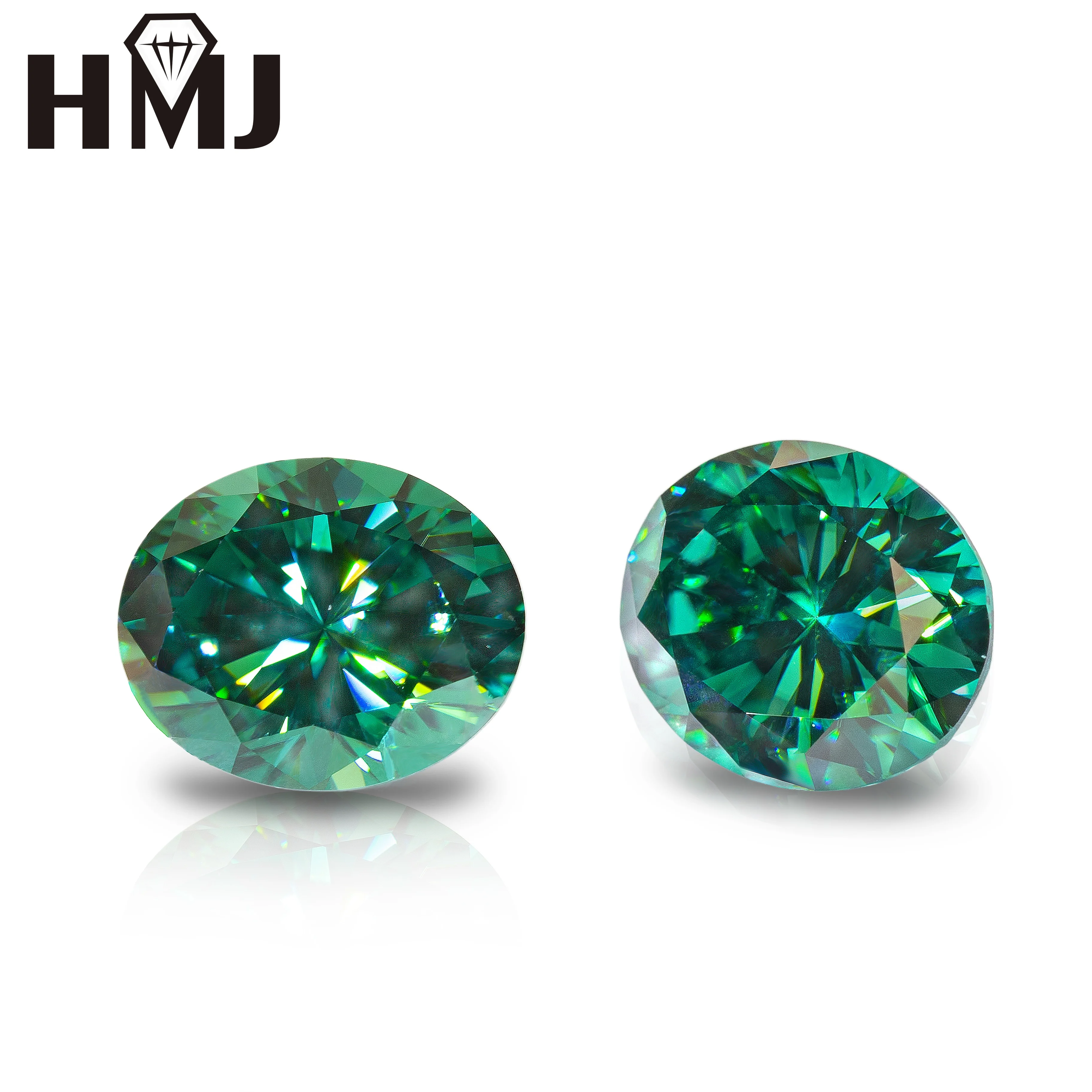 

HMJ 0.3-8 CT Moissanite Loose Stones-Oval Green VVS1 Clarity and Excellent Cut with GRA Brilliant Alternative To Manmade Diamond