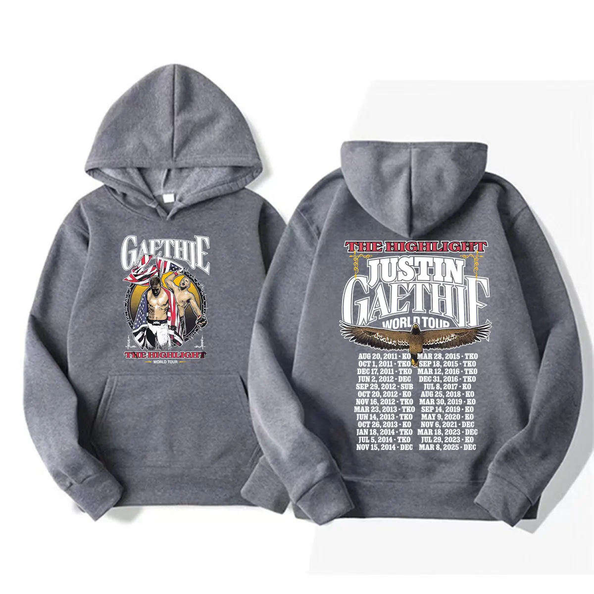 Фото Толстовка The Highlight Justin Gaethje World Tour, мужская одежда, модные толстовки с длинными рукавами, осенне-зимние пуловеры-бодивармэры №3