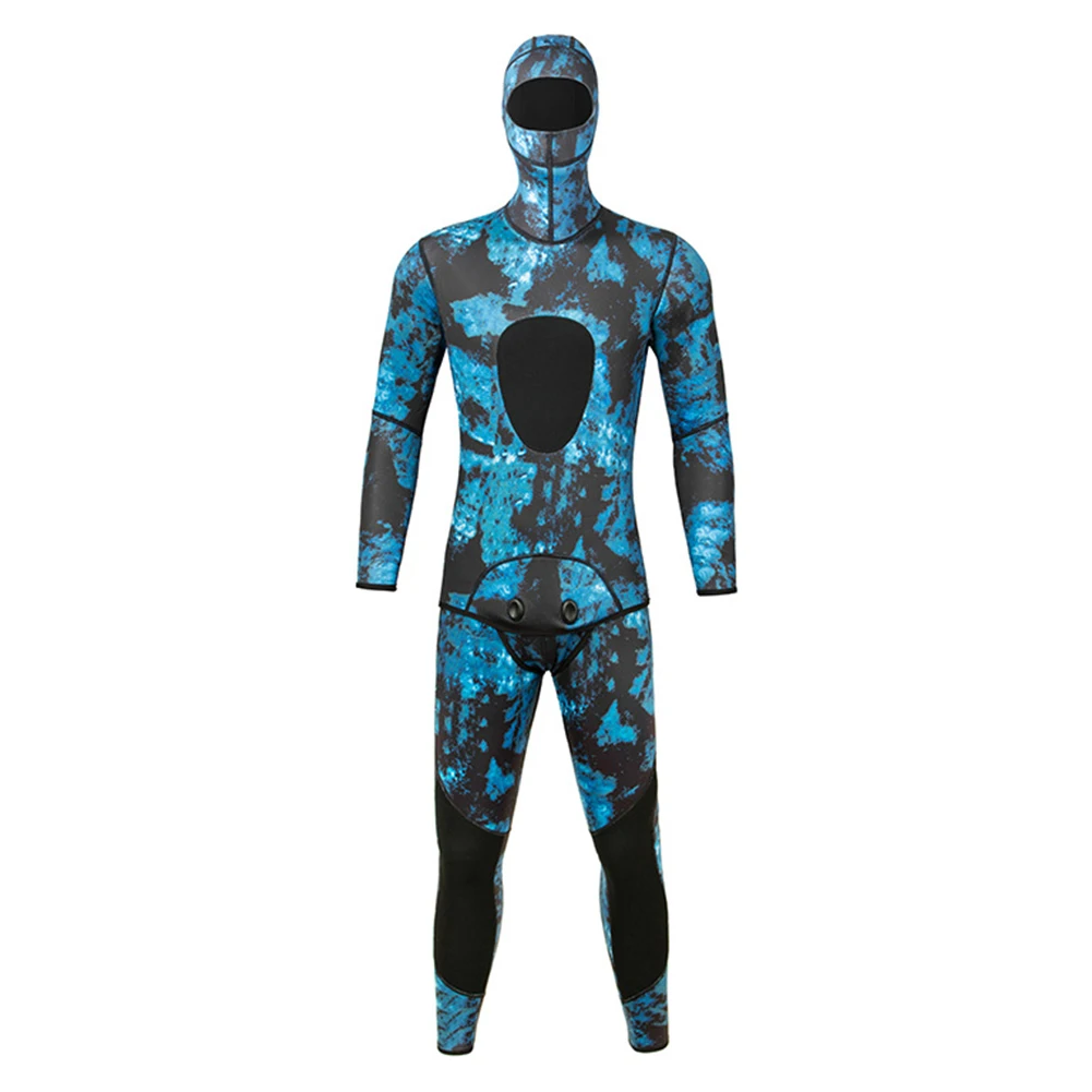 

3mm Neoprene Elastic Men Hooded Wetsuit Thickened One-Piece Swimming Diving Suit Sunscreen UV protection Wetsuit