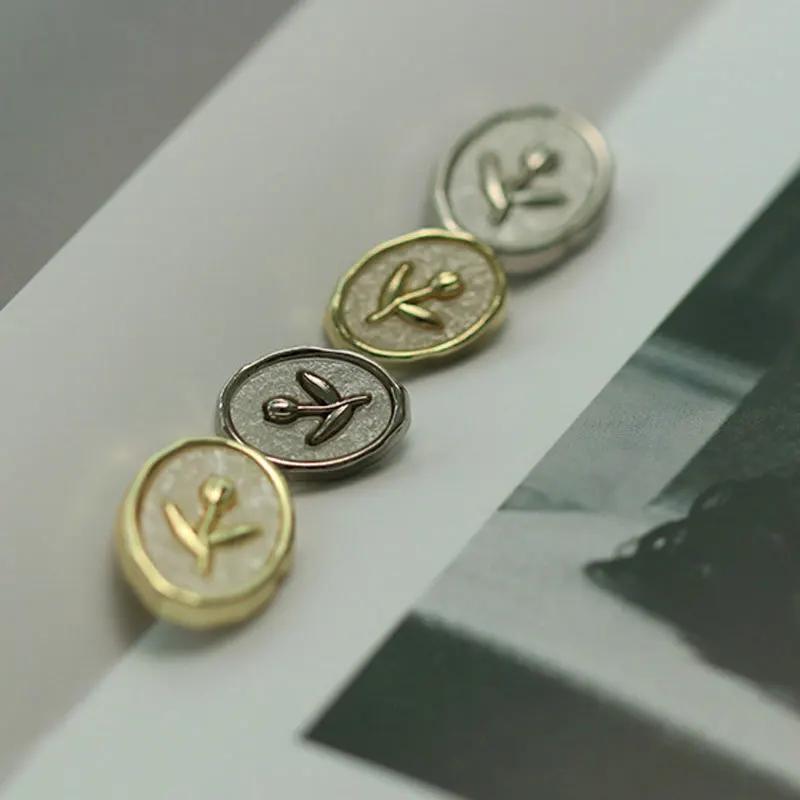 

Fancy Buttons Tulip Decorative Coats Suits Replace Handicraft Diy Supply Clothing Sewing Embellishment Silver Metal Button 10pcs