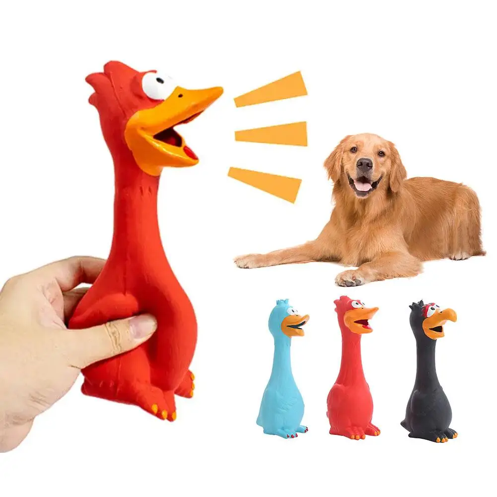 

Cute Latex Chicken Shape Pet Squeak Toys Dog Cat Puppy Simulation Sound Dog Accessories Chicken Screaming Toys Chew Squeake K7S1