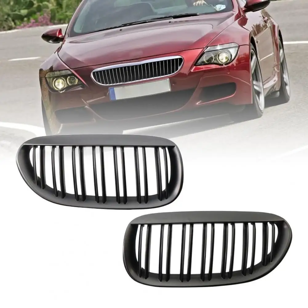 

2Pcs Bumper Grille Dual Line Perfect Match Matte Black Front Kidney Car Grill Replacement 51137077931 51137008916 51137077932 fo
