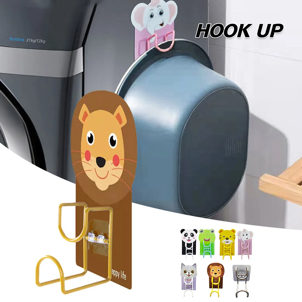 

Newly Creative Household Large Wall Hooks without Punching for Hanging Basin Multifunctional Hook for Kitchen Plastic Waterproof
