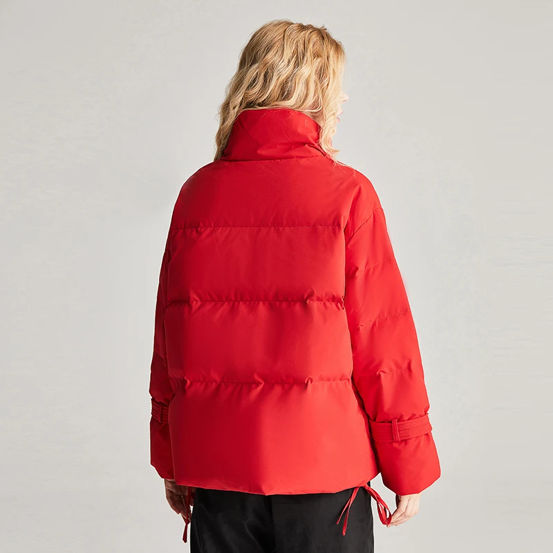 JAZZEVAR Down Jacket Women 2022 New Winter Short Fashion Korean Version of The Small Figure Thickened White Eiderdown Coat