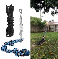 atuban stainless steel spring pole dog rope toyshanging exercise rope dog outdoor hanging toy pull for medium to large dogs