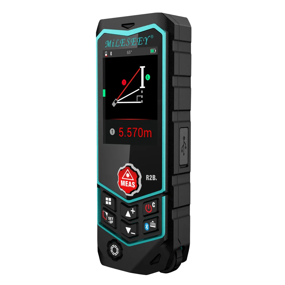 Многофункциональный лазерный измеритель расстояния Mileseey R2B 60 м USB-зарядка