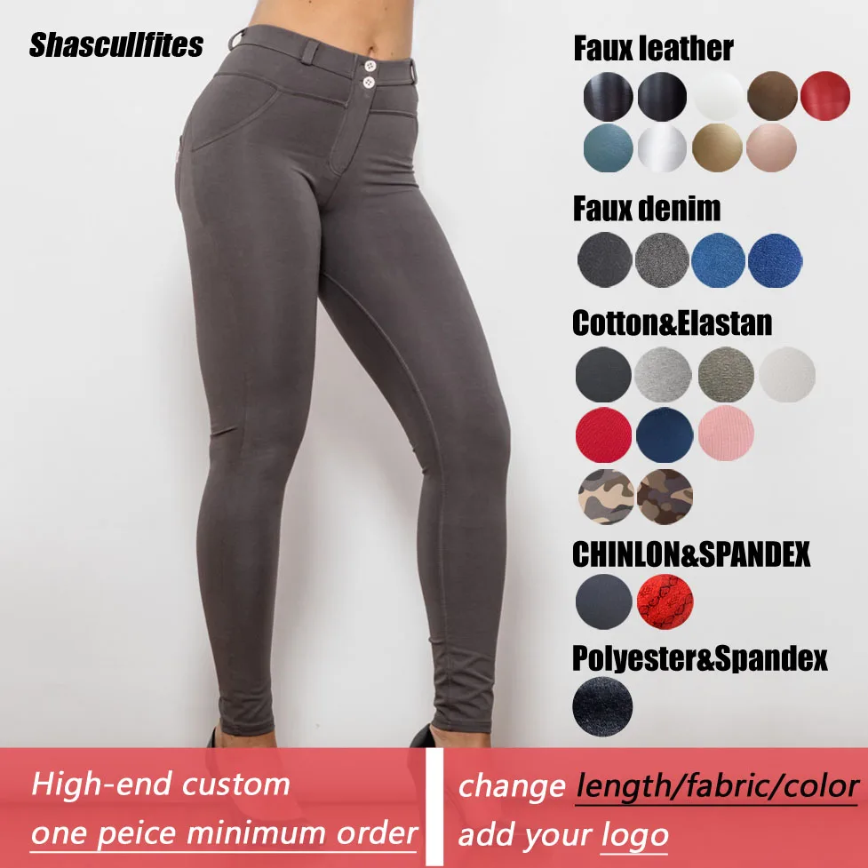 Shascullfites Tailored Mid-Rise Straight Leg Pants Olive Green Summer Skin-fit Elastic Skinny Push Up Leggings Stretch Pants