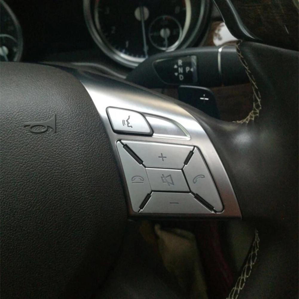 

12pcs Steering Wheel Button Trim Cover Interior Steering Wheel Button Trim Cover For Benz E Class W212 2012-2014 Silvery