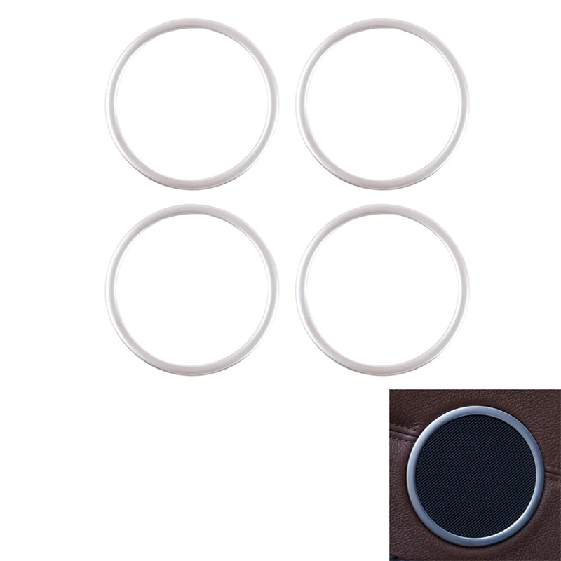 

4Pcs Stainless Steel Side Door Audio Speaker Cover Decorative Ring Cover Trims For-BMW X5 E70 2008-2013