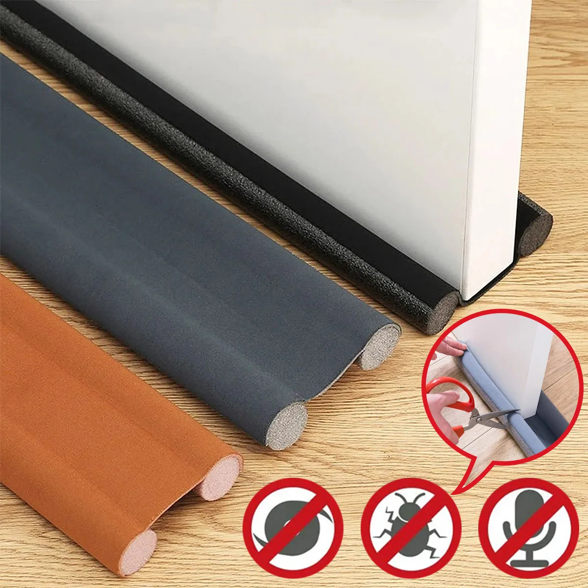 

Foam Door Bottom Seal Strip Flexible Draught Excluder Stopper Weatherstrip Wind Noise Reduction Stopper Household Hardware