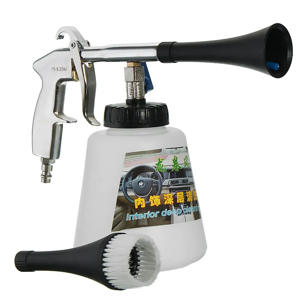 

New High Pressure Air Pulse Car Cleaning Gun with Brush Multifunctional Surface Interior Exterior Cleaning Kit