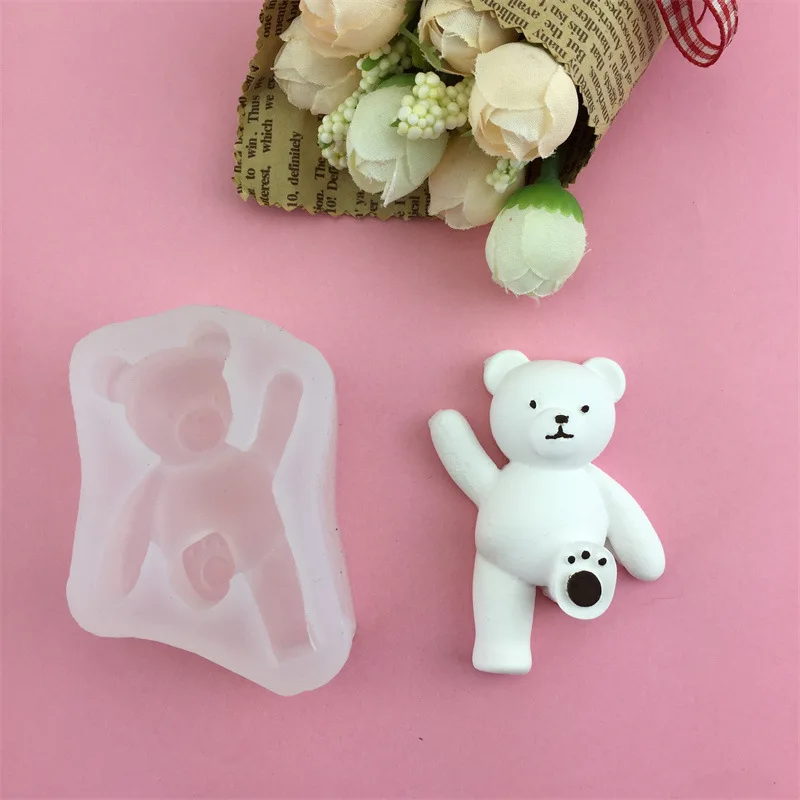 

3D самодельная силиконовая форма, милый медведь, украшение, форма для мыла, свод торта, сделай сам, форма для декора