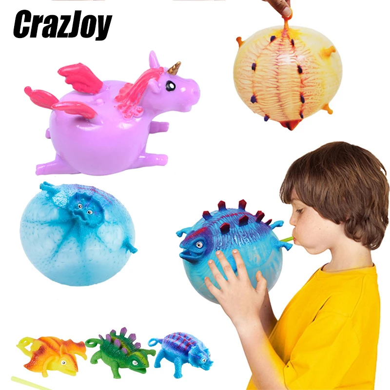 

Funny Blowing Animals Inflate Dinosaur Vent Balls Antistress Hand Balloon Fidget Party Novelties Toys for Children Birthday Gift
