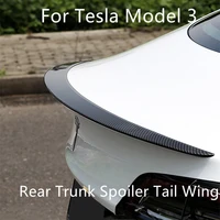 for tesla model 3 2017 2020 2021 rear trunk lip carbon fiber abs wing spoiler car styling rear trunk spoiler model 3 accessories
