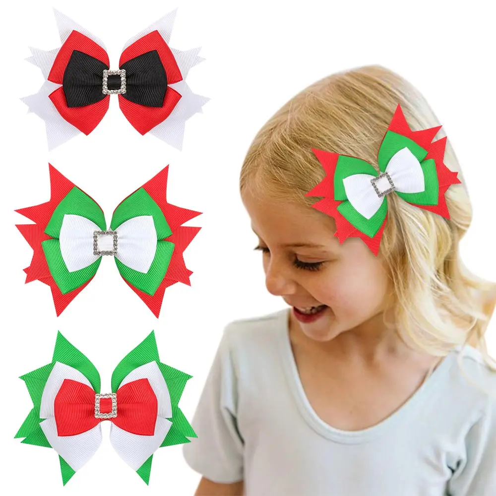Grosgrain Ribbons Swallowtail Hairbows Hairpins Girls Hair Accessories 12.7x8.9cm 8g 1pc