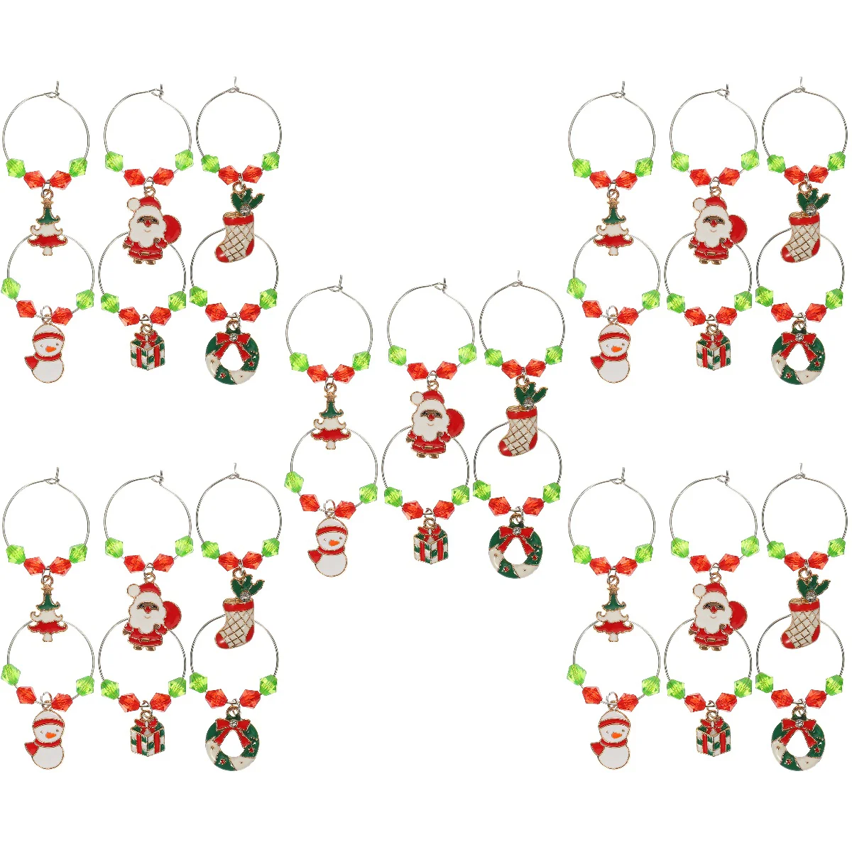 

30 декоративных стеклянных маркеров, стеклянные шармы, стеклянные маркеры для вечеринки, для чашки, вечеринки, Рождества