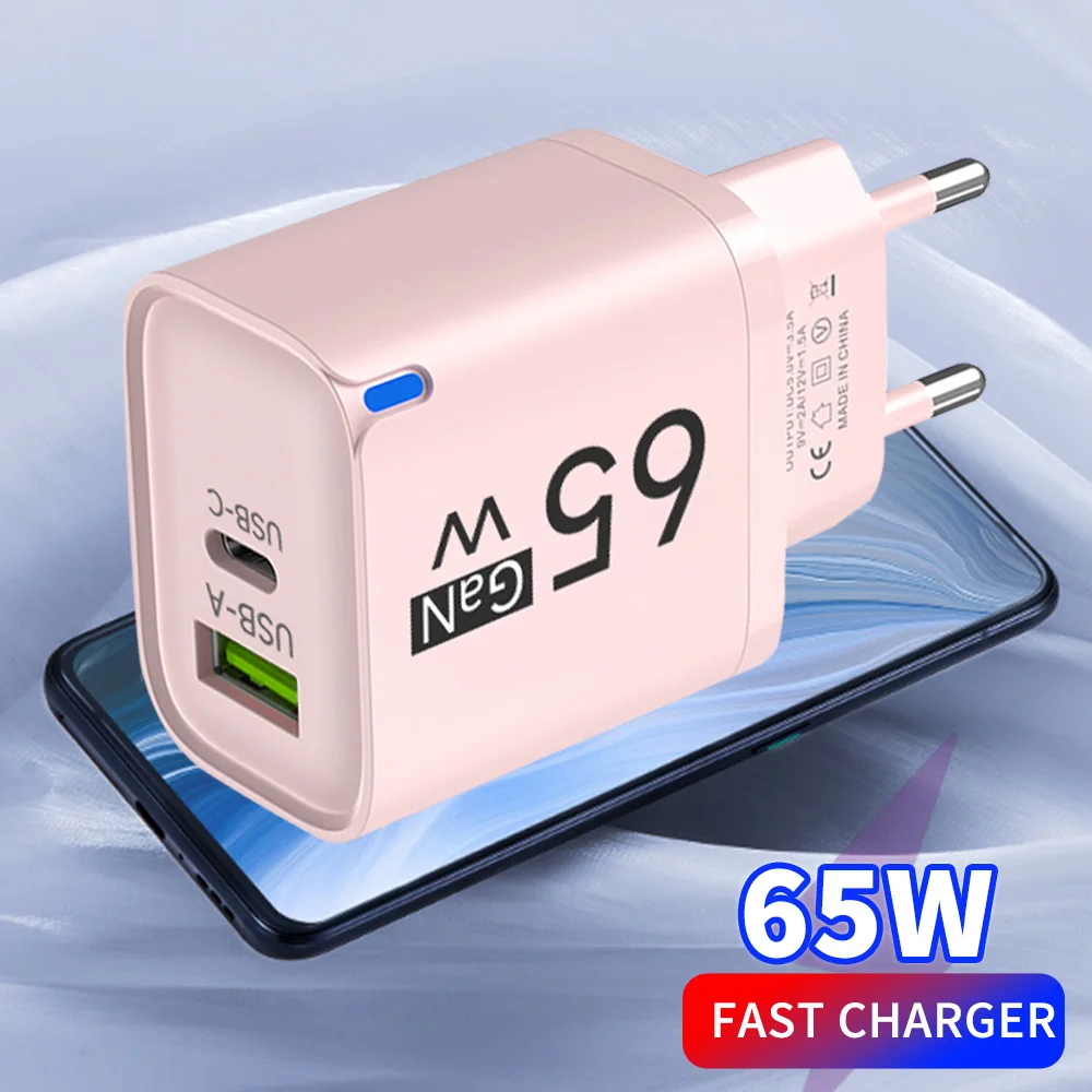 65W USB Fast Charging Charger Type C High Speed Charge Mobile Phone Wall Adapter For iPhone Honor Xiaomi Huawei Samsung Oneplus