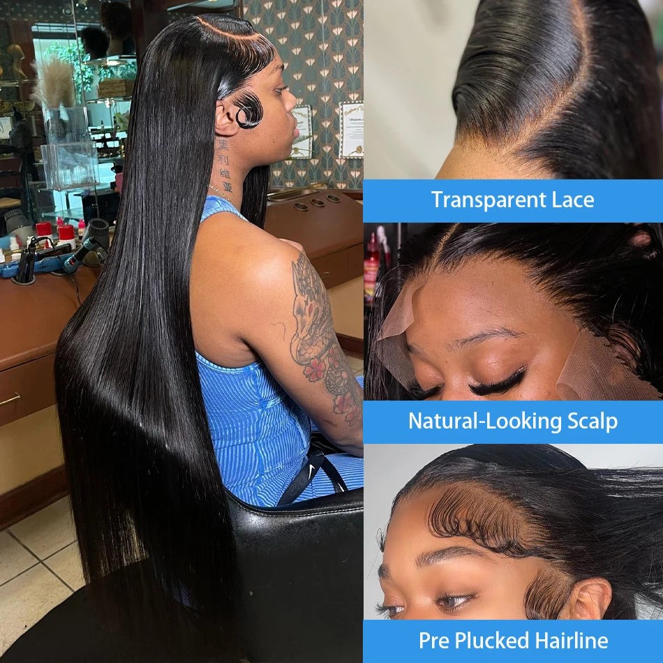 26 30 дюймов 250 плотность кости прямой 13x6 HD прозрачный кружевной передний al парик