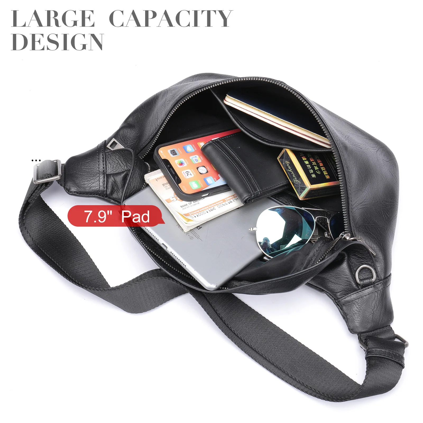 Genuine Leather Men's Waist Bag Luxury Cowhide Single Shoulder Crossbody Chest Bags Large Capacity Male Fanny Pack Drop Shipping