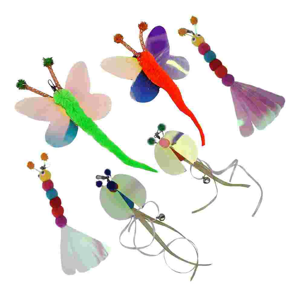 

6Pcs Cat Exerciser Wand Cat Teaser Refills Kitten Accessory Cat Worm Refills Refill Worm Replacement