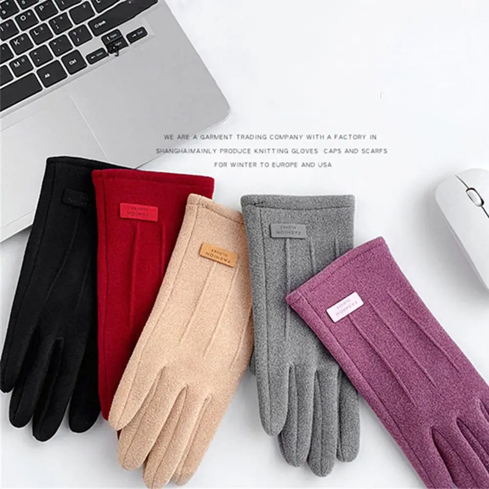 

Women Non-slip Riding Cycling Touch Screen Windproof Coldproof Full Finger Mittens Winter Gloves