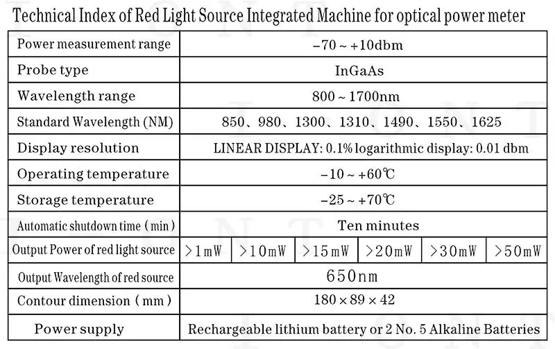 AUA All-IN-ONE Optical Power Meter with Visual Fault Locator optical fiber tester 5KM 10km 20KM 30km VFL 1/10/20/30MW