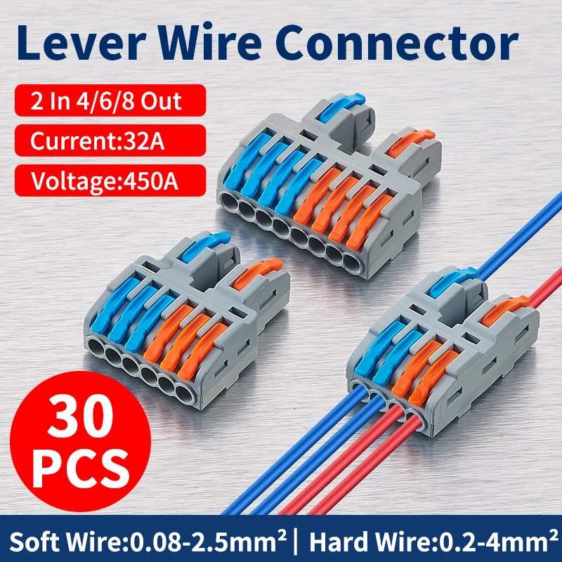 JINH 30 шт. 2 в 4/6/8 выхода CMK 422 быстродействующие клеммные колодки для проводов
