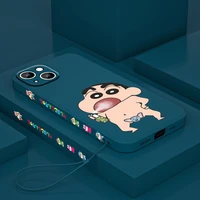 crayon shin chan cute for apple iphone 13 12 mini 11 pro xs max xr x 8 7 6s plus liquid left rope silicone phone case capa cover