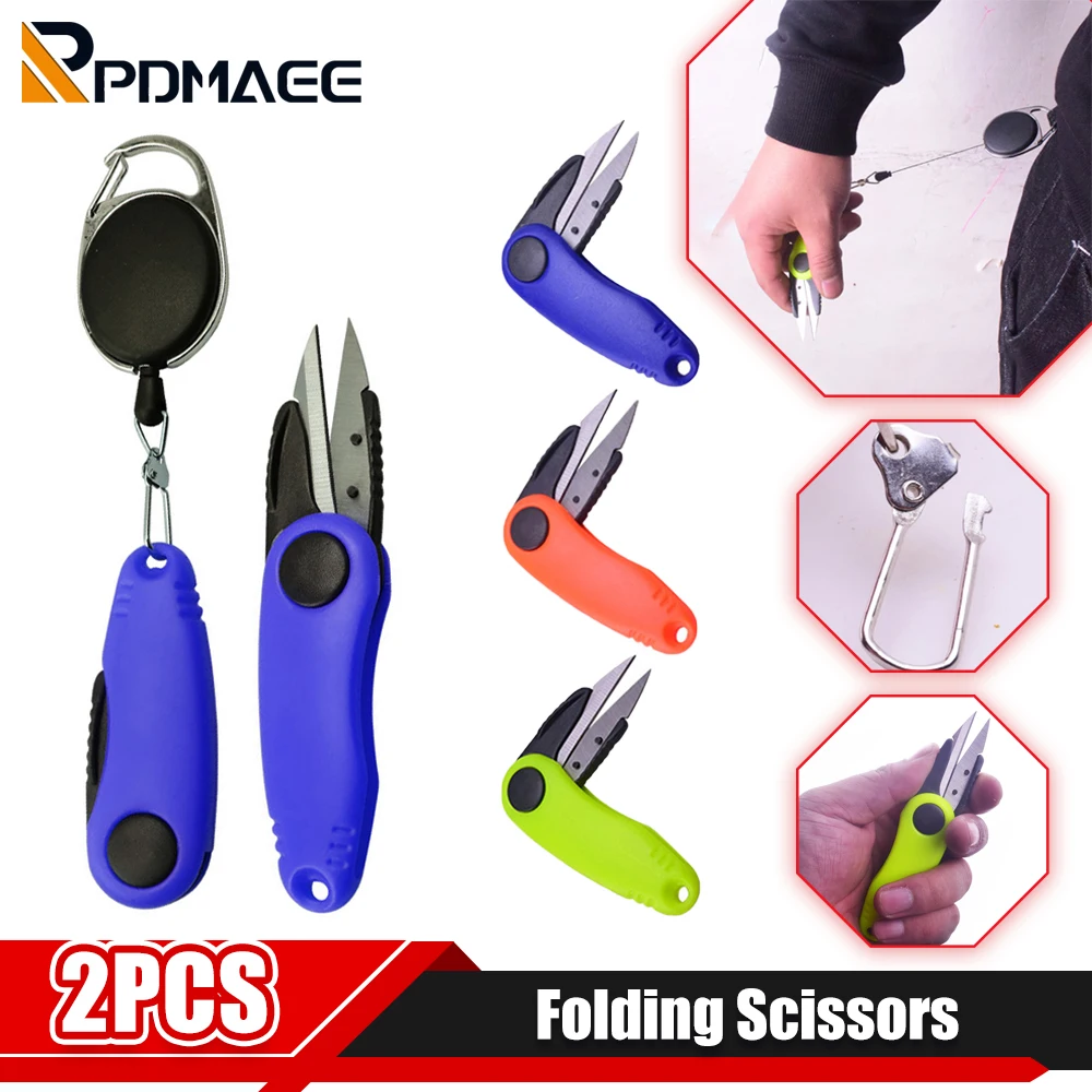 

Small Scissors Foldable Fishing kit Shrimp-type Fishing Line Cutter Clipper Nipper Hook Sharpener Fly Tying Tool Tackle Gear
