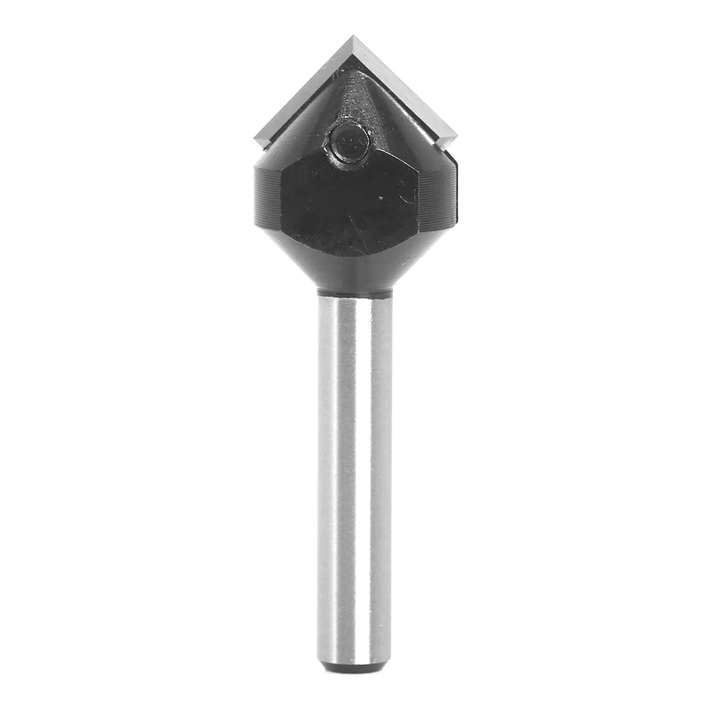 

1pcs Router Bits Drill Bit V Groove Angle 45° Single Milling Cutter Carbide Diameter Straight 1/4" Shank Woodwork