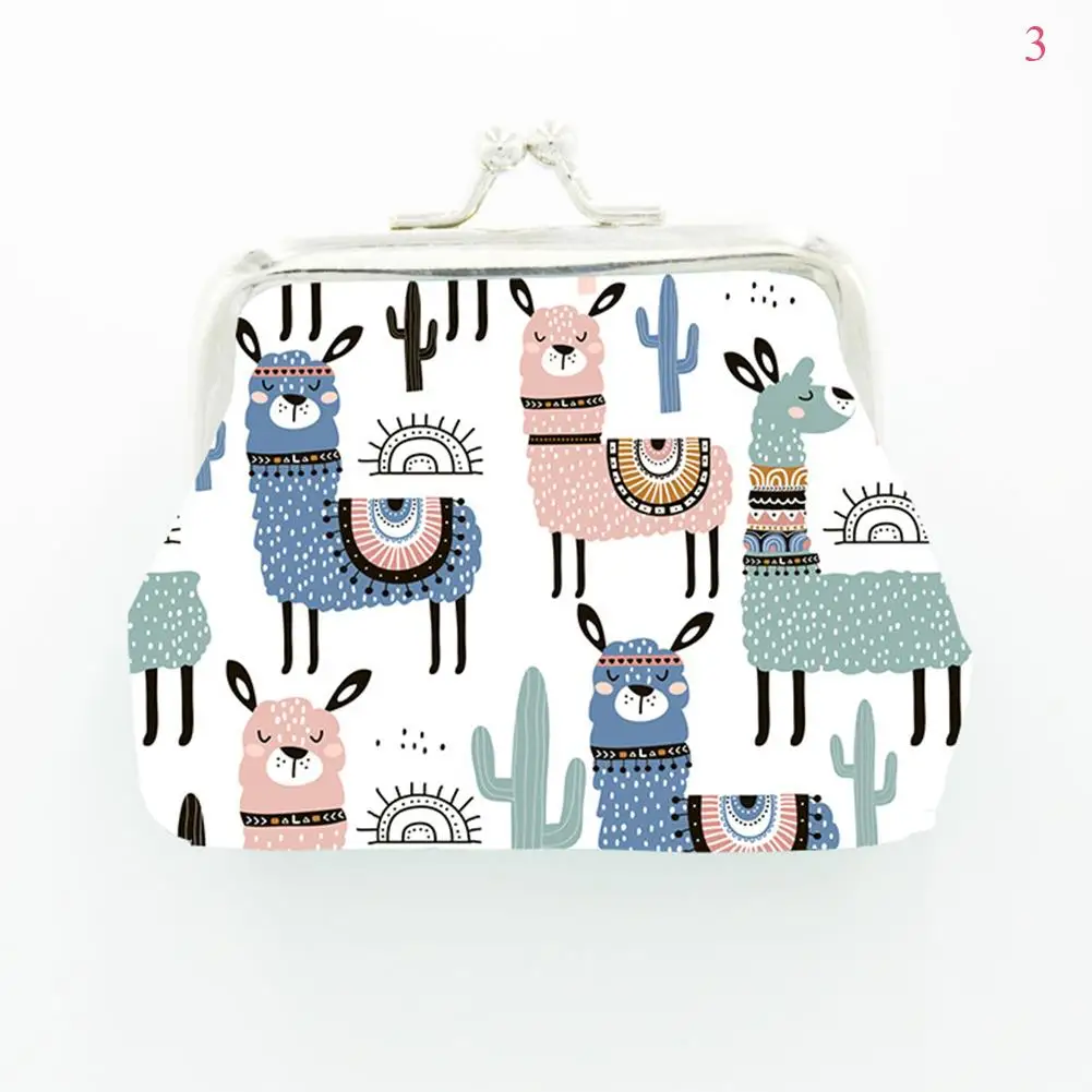 Cute Alpaca Printing Coin Purses Girl Wallet Ladies Clutch Change Purse Female Mini Money Bag PU Leather Wallet