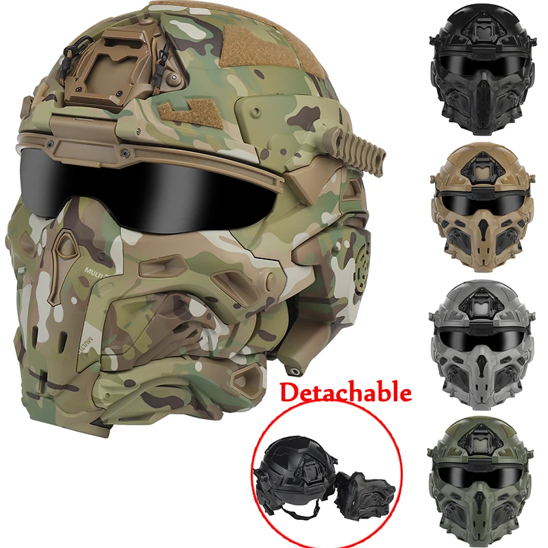 

Tactical Full-Covered Fast Helmet Hunting Equipment Military Shooting Protective Helmets With Mask Airsoft Paintball Cs Training