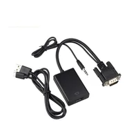 20Pcs VGA To HDMI-Compatible Cable Converter Ps4 Tv Aux Audio Splitter Display Port Projetor Projector Television  Adapter