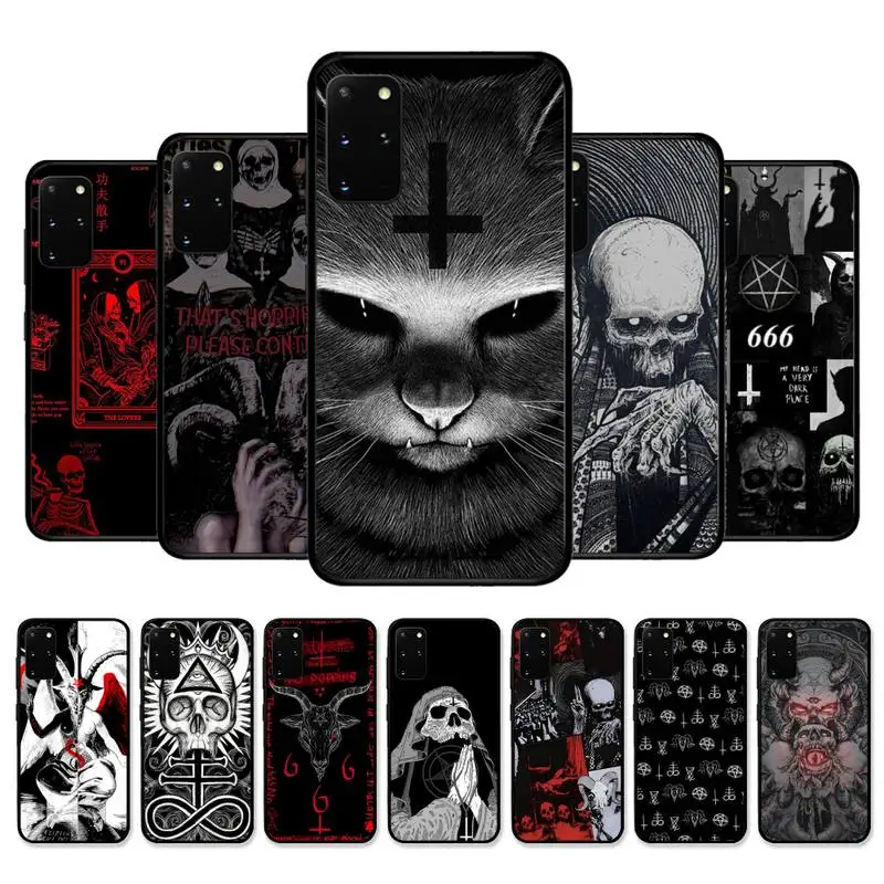 

Pentagram 666 Demonic Satanic Devil Satan Phone Case for Samsung S10 21 20 9 8 plus lite S20 UlTRA 7edge cover