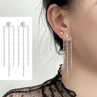 long tail tassel earrings for women 2022 trend new wheat ears bead rear mounted wear ear chain party wedding jewelry pendants