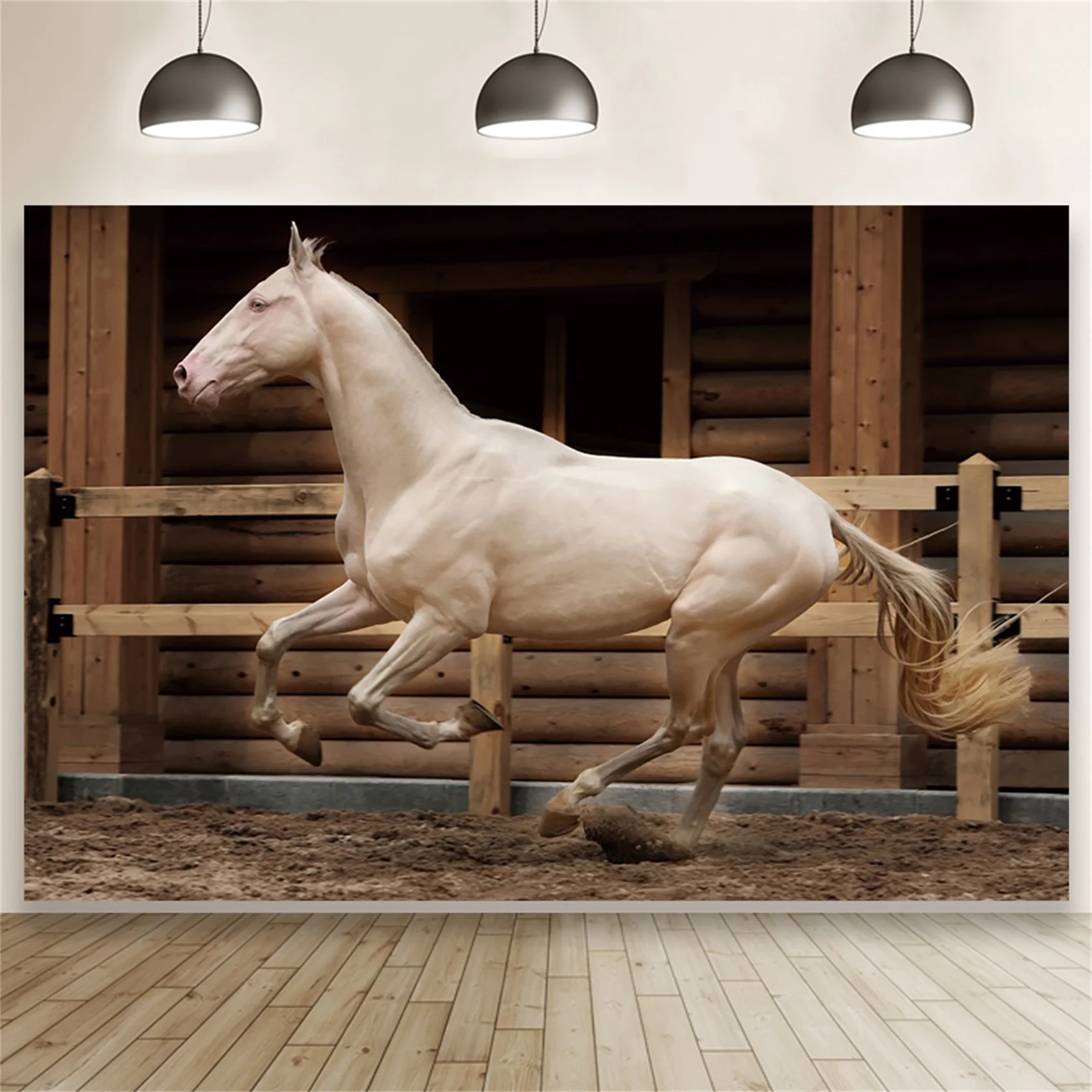 

Фон для фотосъемки с изображением лошади и дня рождения