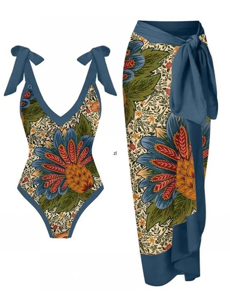 Two Piece Sets Beach Swimsuit Cover-up 2023 Summer Women Clothes Tops Bodysuits And Skirt Fitness Skinny Outfit 2 Piece Suit