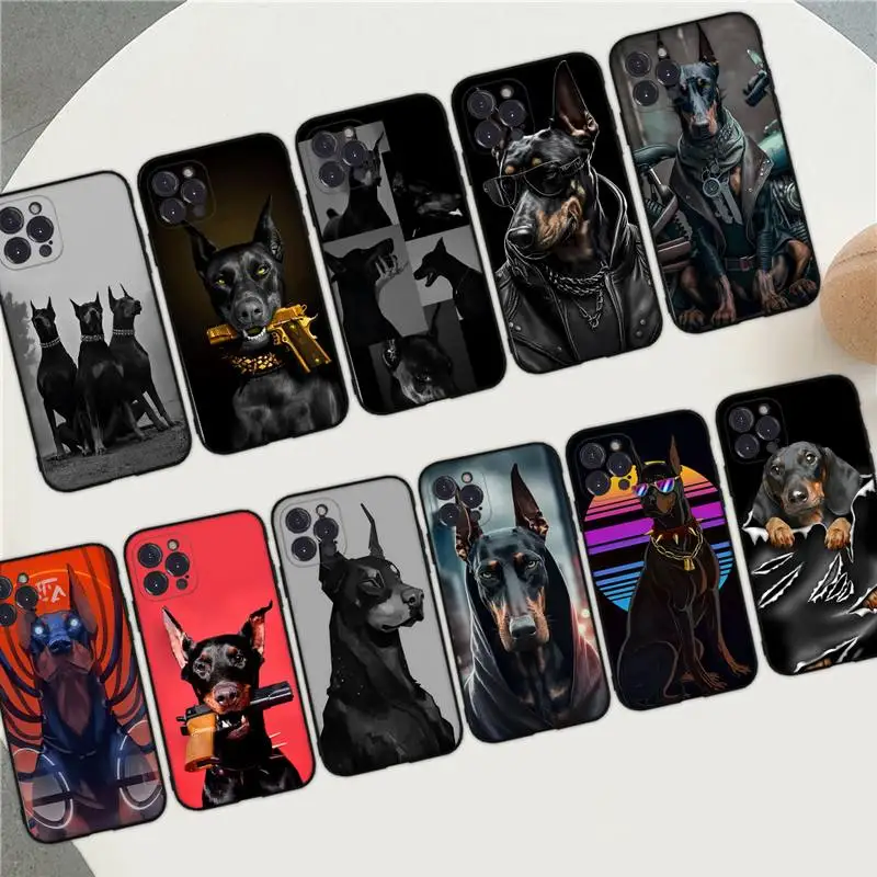

LVTLV Dachshund Doberman dog Phone Case For iPhone 14 11 12 13 Mini Pro XS Max Cover 6 7 8 Plus X XR SE 2020 Funda Shell