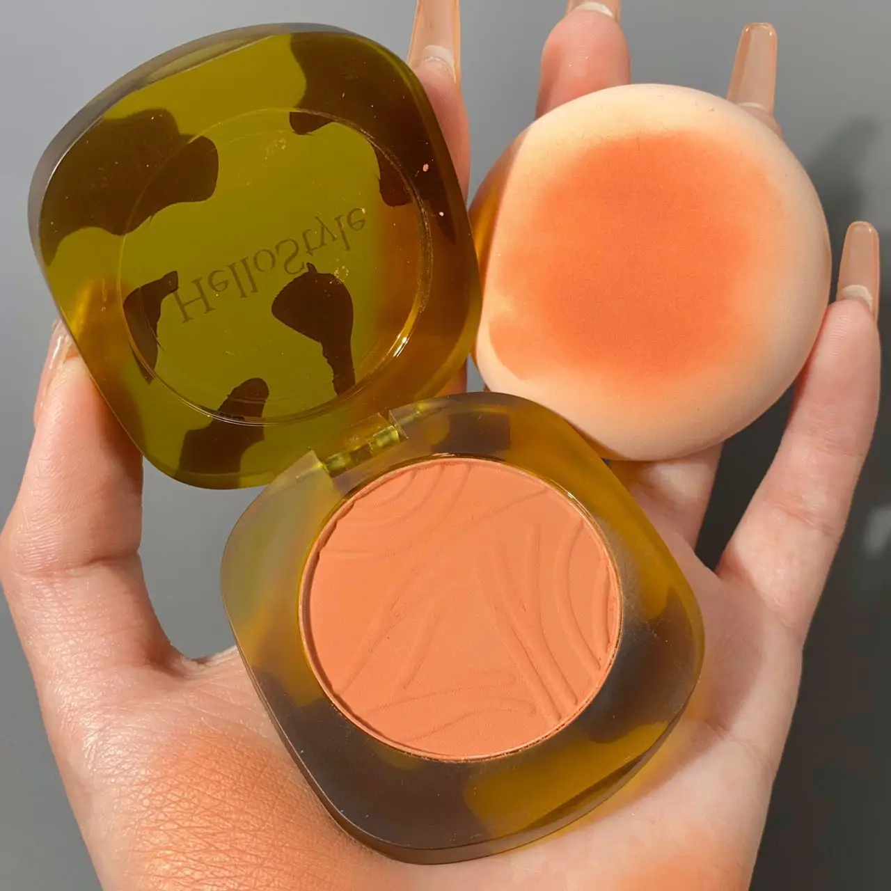 

Amber Blush Contour Palette Natural Nude Orange Rose Brown Rouge Powder Monochrome Cheek Tint Blusher Face Makeup